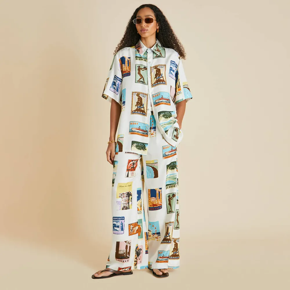 Sale Alabama Cadmus Postcard Pajamasin Silk Twill Pajamas