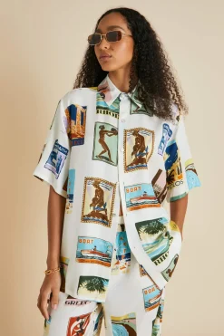 Sale Alabama Cadmus Postcard Pajamasin Silk Twill Pajamas
