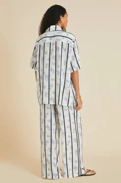 Fashion Alabama Hypnos Stripe Pajamasin Silk Crêpe de Chine Pajamas