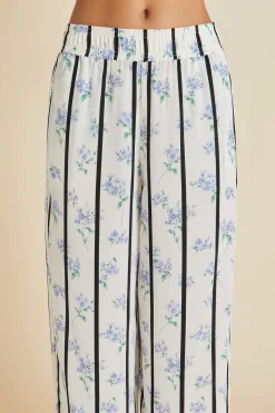 Fashion Alabama Hypnos Stripe Pajamasin Silk Crêpe de Chine Pajamas
