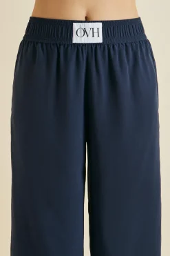 Store Alabama Navy Pajamasin Silk Crêpe de Chine Pajamas