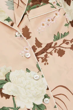 Hot Alba Tirtoff Floral Pajamasin Silk Satin Pajamas