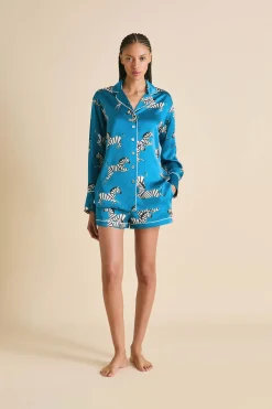 Best Alba Zora Zebra Pajamasin Silk Satin Pajamas
