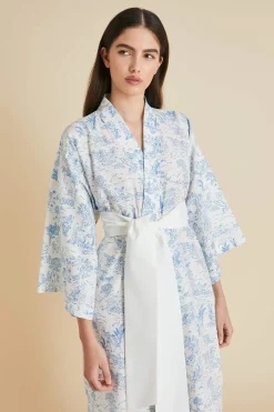 Store Amaya Eros Toile de Jouy Robein Cotton-Silk Robes