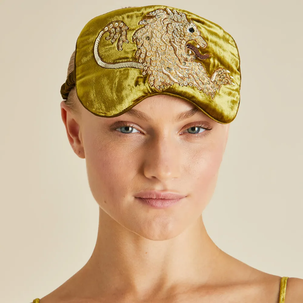 Discount Audrey August Gold Embellished Eye Maskin Silk Velvet Eye Masks