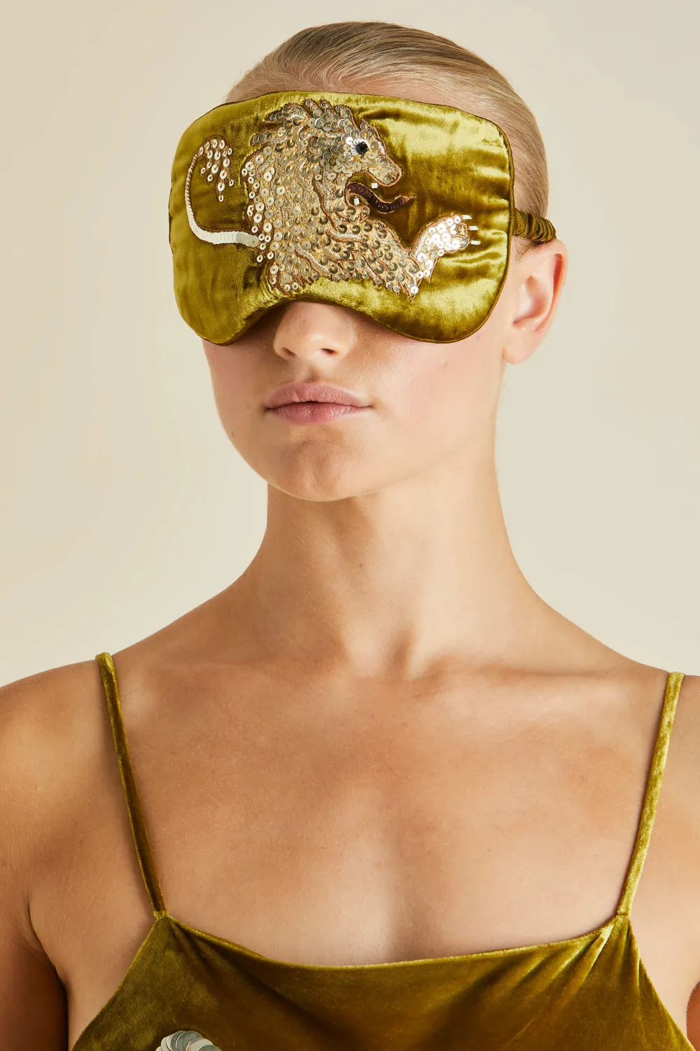 Discount Audrey August Gold Embellished Eye Maskin Silk Velvet Eye Masks