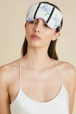 Best Sale Audrey Hypnos Ivory Stripe Eye Maskin Silk Crêpe de Chine Eye Masks