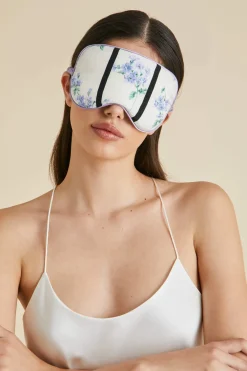 Best Sale Audrey Hypnos Ivory Stripe Eye Maskin Silk Crêpe de Chine Eye Masks