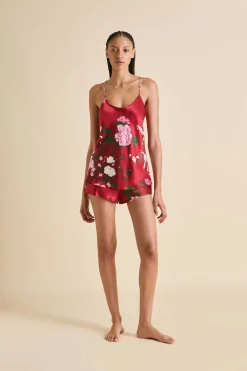 Clearance Bella Tardieu Floral Camisole Setin Silk Satin Pajamas|Camisole Sets