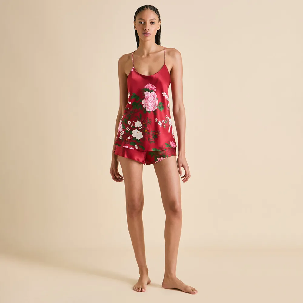 Clearance Bella Tardieu Floral Camisole Setin Silk Satin Pajamas|Camisole Sets