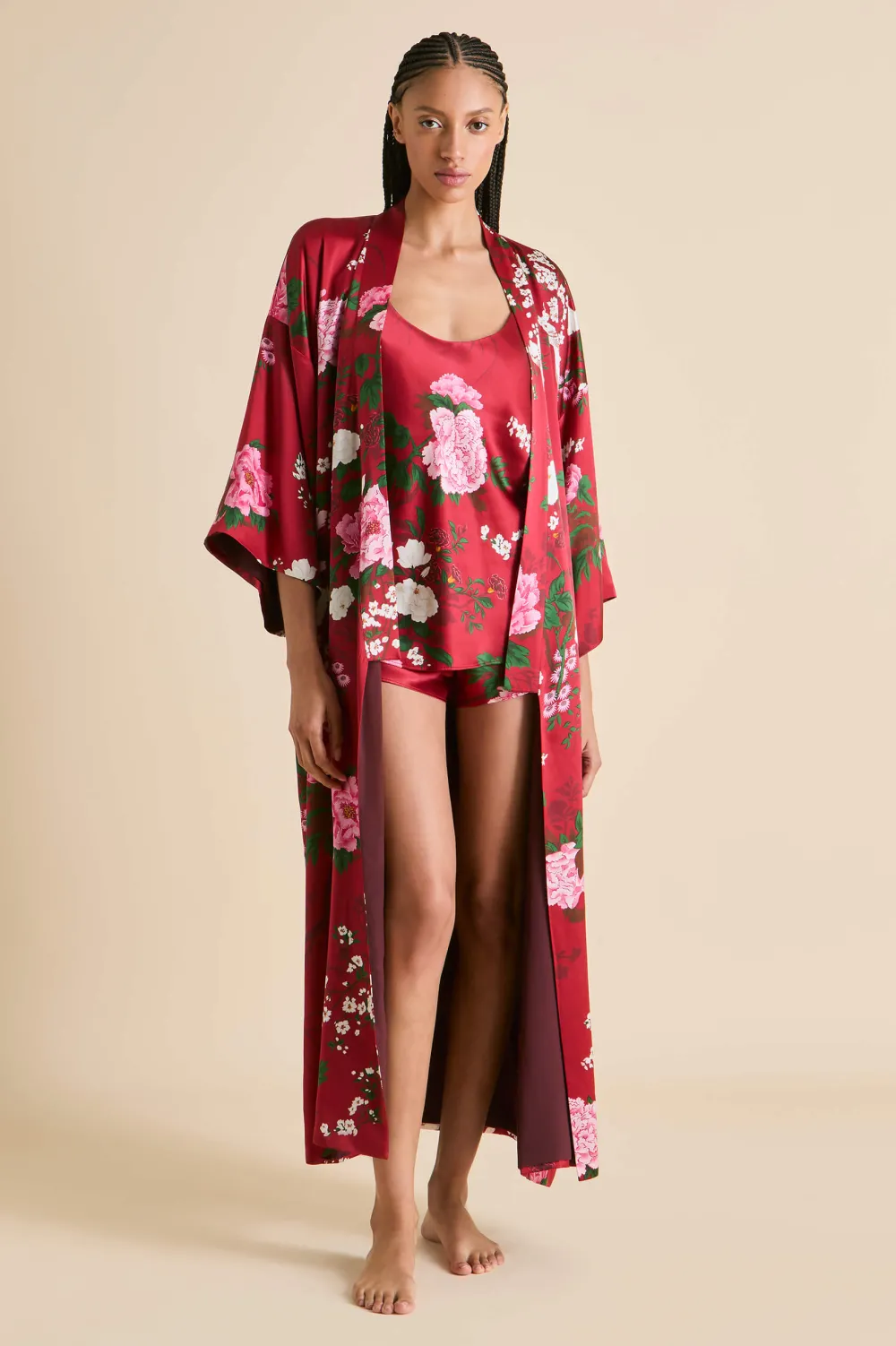 Clearance Bella Tardieu Floral Camisole Setin Silk Satin Pajamas|Camisole Sets