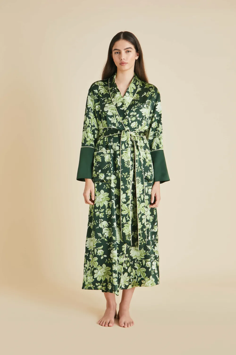 Fashion Capability Ares Floral Robein Silk Satin Robes