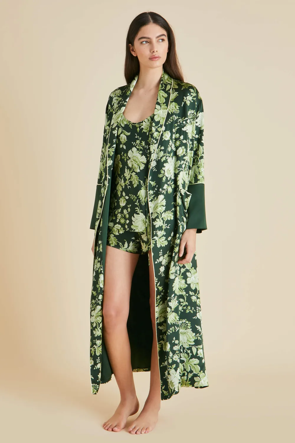 Fashion Capability Ares Floral Robein Silk Satin Robes