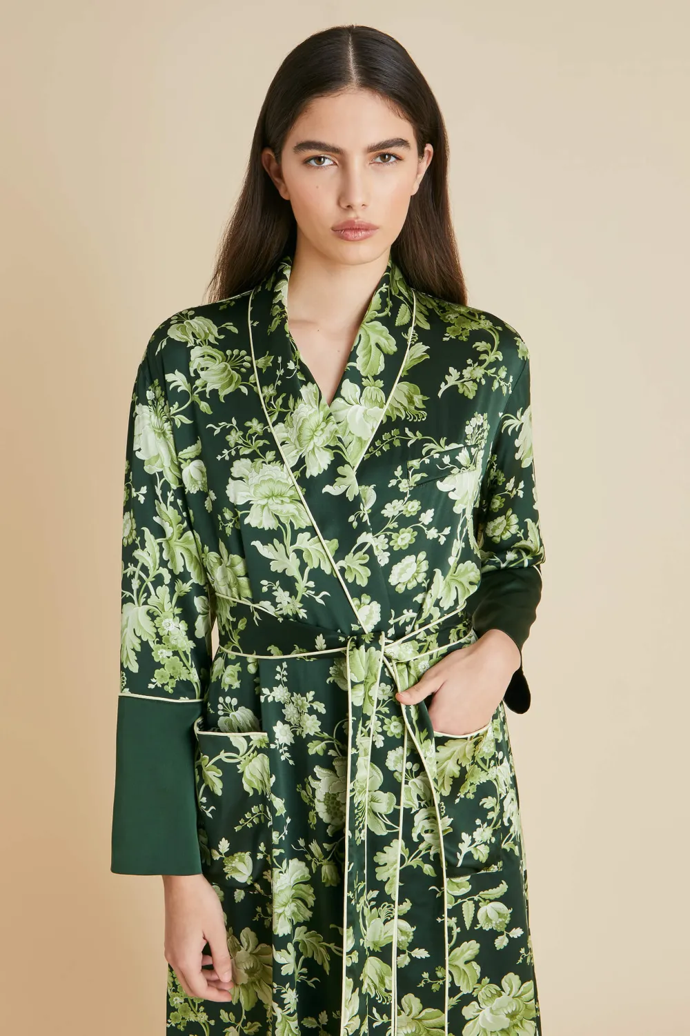 Fashion Capability Ares Floral Robein Silk Satin Robes