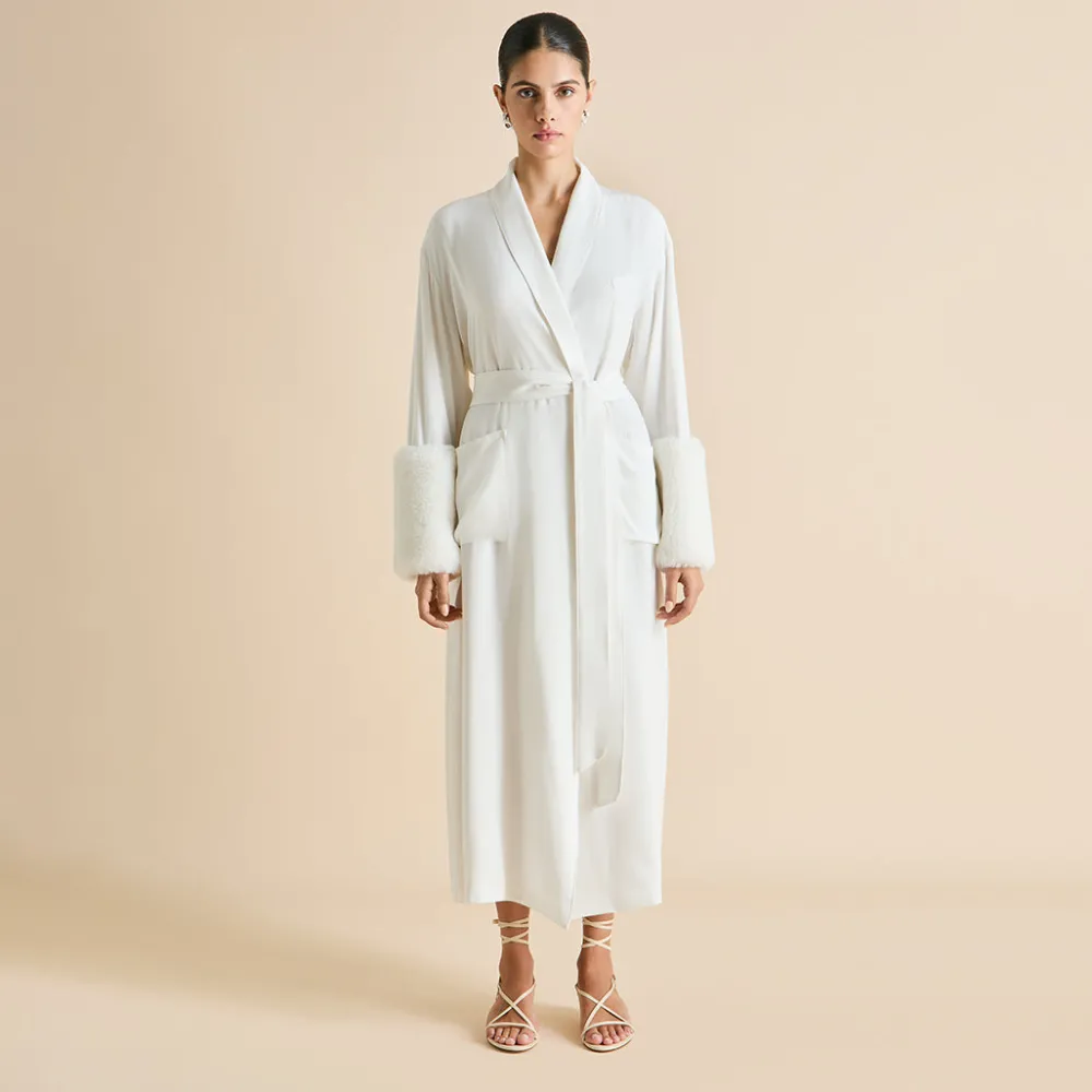 Fashion Capability Snow White Robein Silk Crêpe de Chine Robes