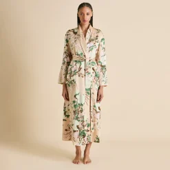 Shop Capability Tirtoff Floral Robein Silk Satin Robes