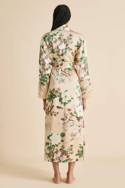 Shop Capability Tirtoff Floral Robein Silk Satin Robes