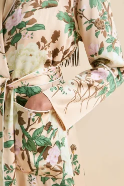 Shop Capability Tirtoff Floral Robein Silk Satin Robes