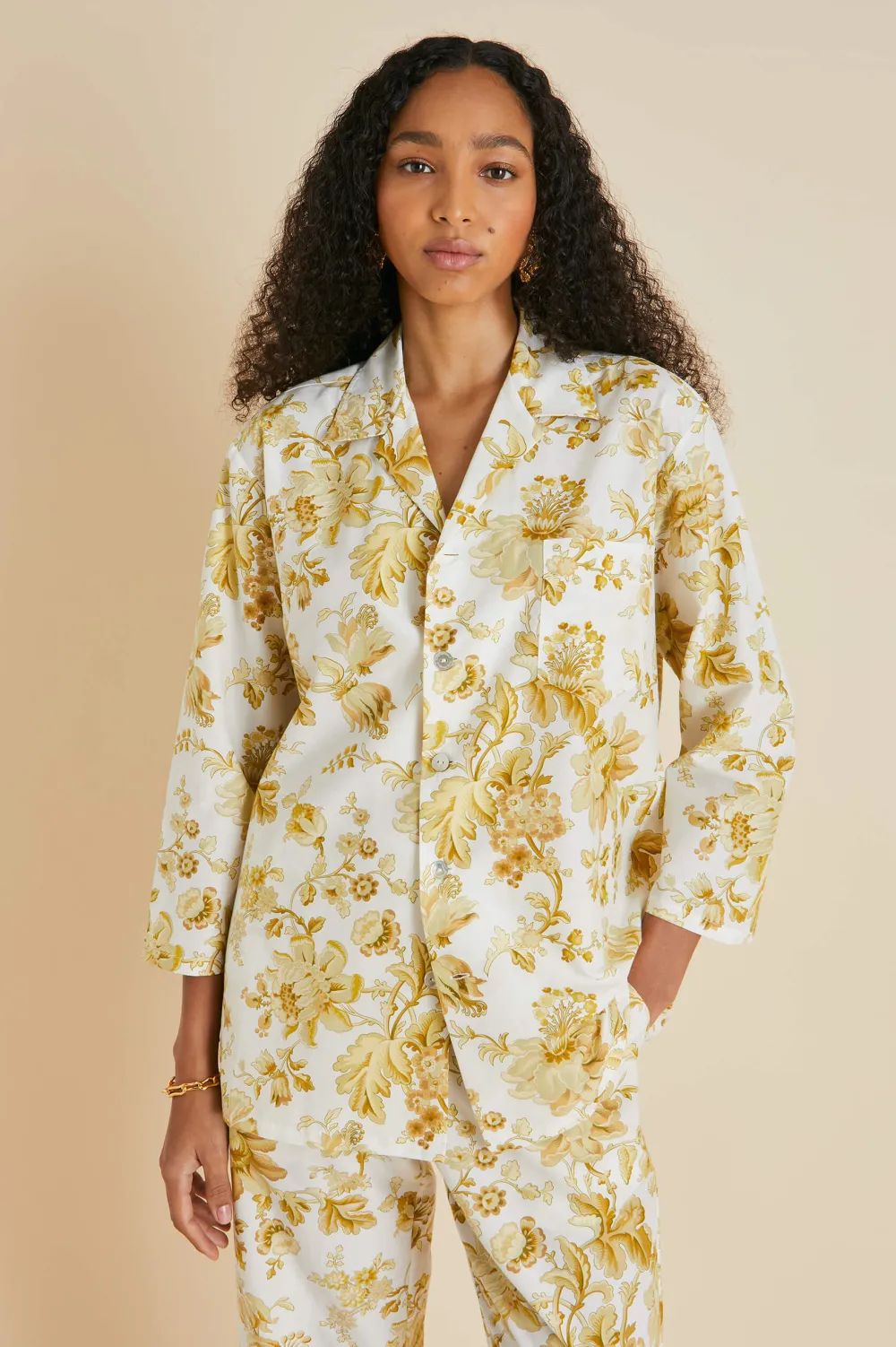 Online Casablanca Aegeus Floral Pajamasin Cotton-Silk Pajamas