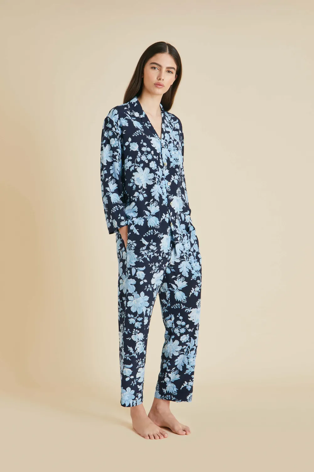 Fashion Casablanca Alcides Floral Pajamasin Silk Crêpe de Chine Pajamas