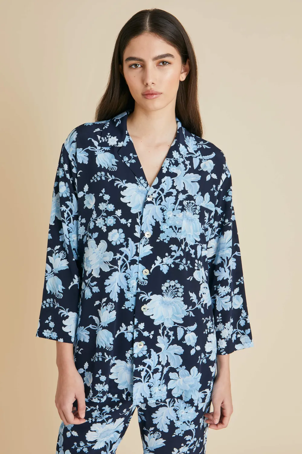 Fashion Casablanca Alcides Floral Pajamasin Silk Crêpe de Chine Pajamas