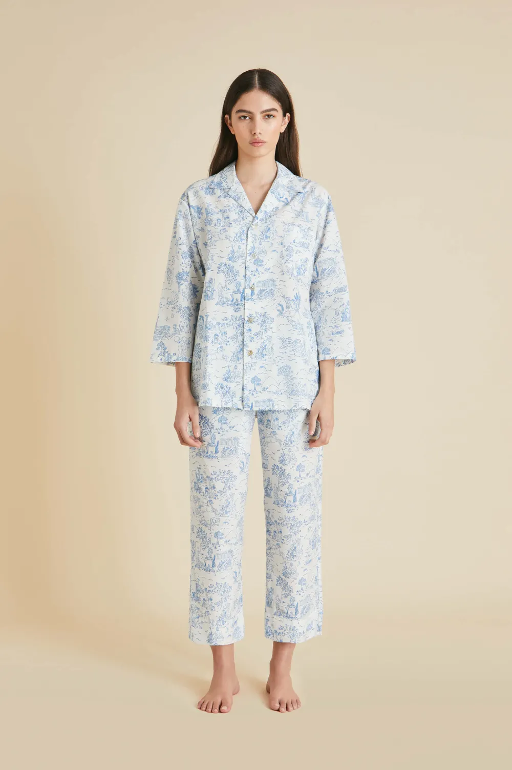Cheap Casablanca Eros Toile de Jouy Pajamasin Cotton-Silk Pajamas