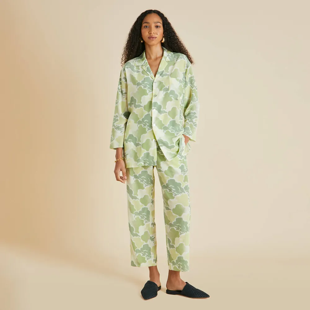 Outlet Casablanca Luna Cloud Pajamasin Silk Crêpe de Chine Pajamas