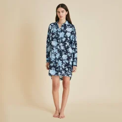 Flash Sale Celeste Alcides Floral Nightshirtin Silk Crêpe de Chine Nightshirts