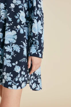 Flash Sale Celeste Alcides Floral Nightshirtin Silk Crêpe de Chine Nightshirts
