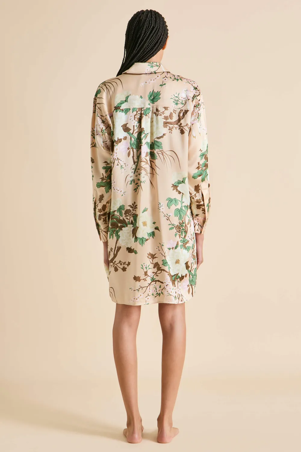 Shop Celeste Tirtoff Floral Nightshirtin Silk Satin Nightshirts