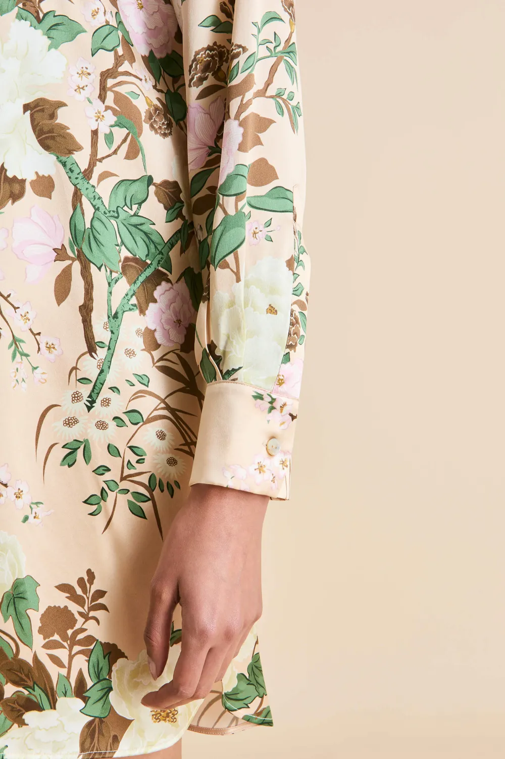 Shop Celeste Tirtoff Floral Nightshirtin Silk Satin Nightshirts