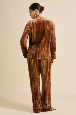 Best Sale Coco Coin Bronze Pajamasin Silk Velvet Pajamas