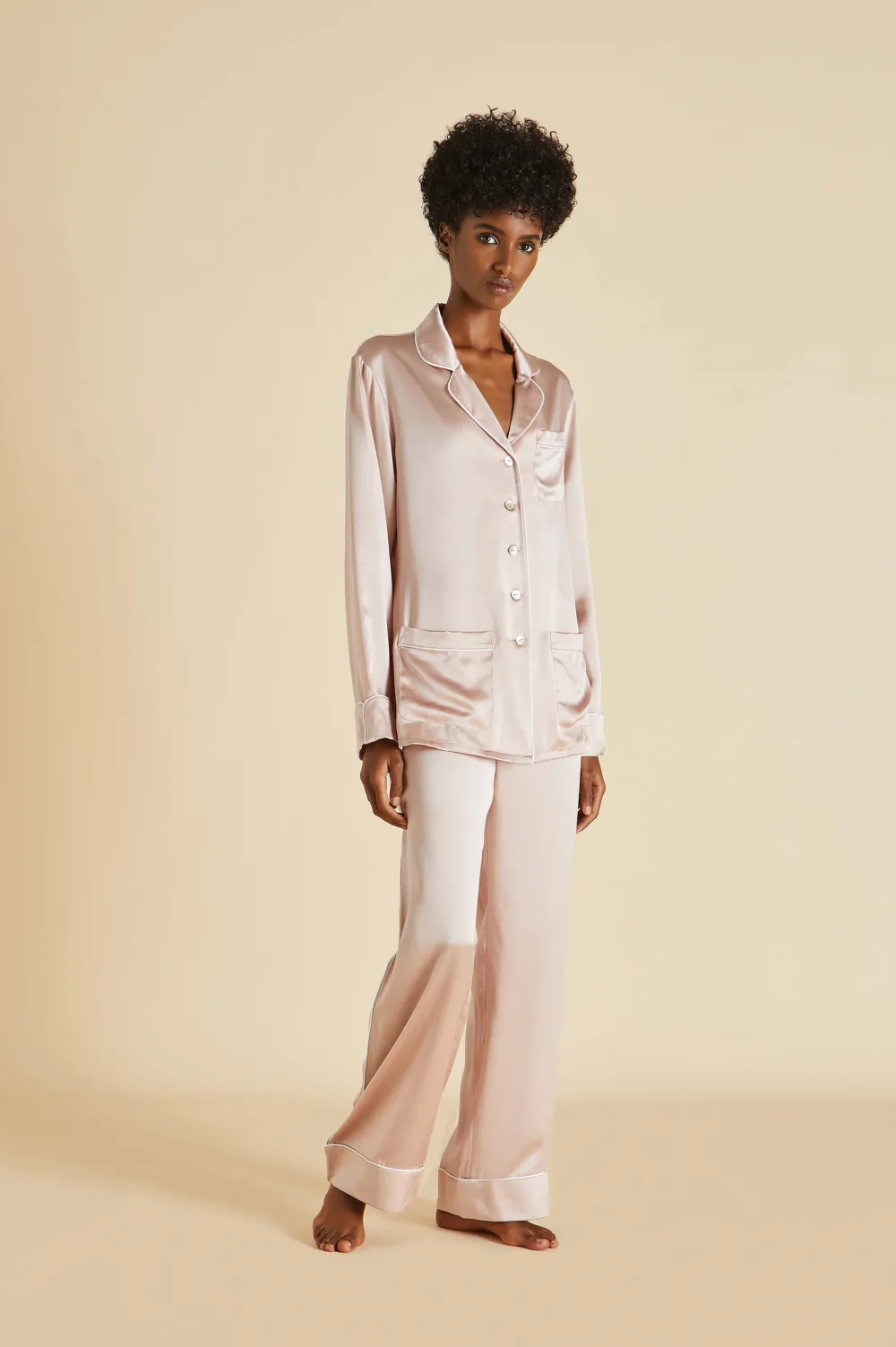 Cheap Coco Ivory Pajamasin Silk Satin Pajamas