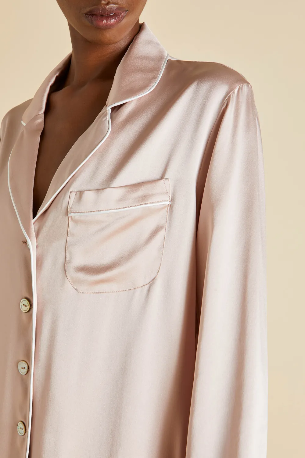 Cheap Coco Ivory Pajamasin Silk Satin Pajamas