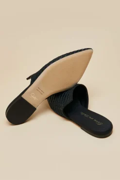 Store Contessa Casati Black Slippersin Raffia Slippers