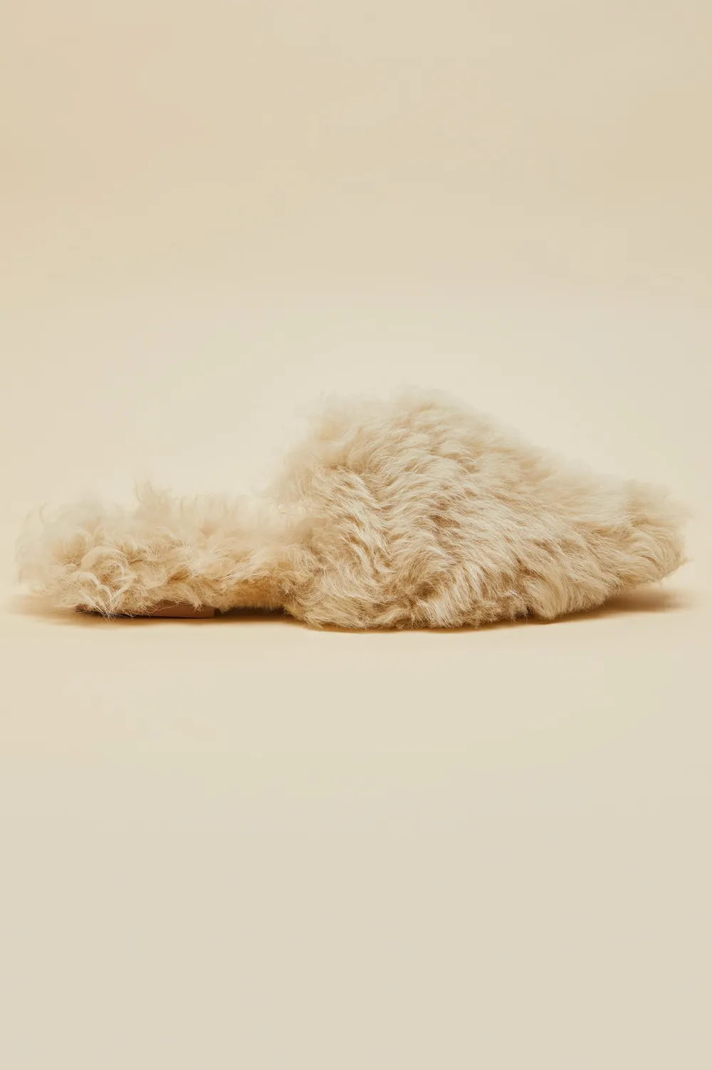 Shop Contessa Gaia Beige Slippersin Merino Wool Slippers