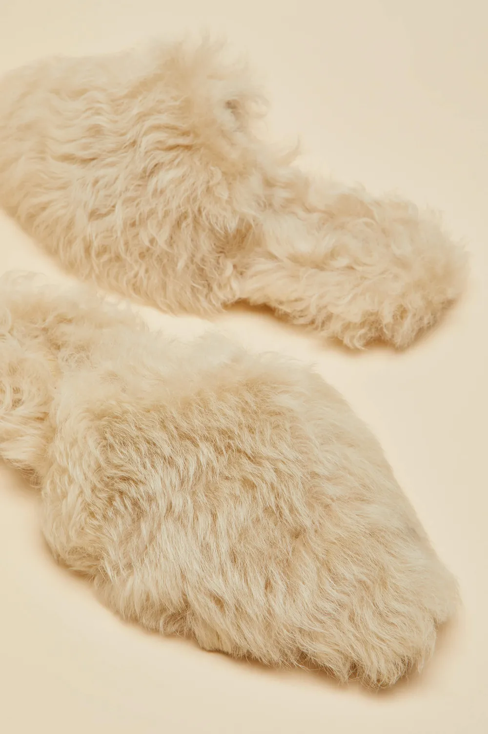 Shop Contessa Gaia Beige Slippersin Merino Wool Slippers