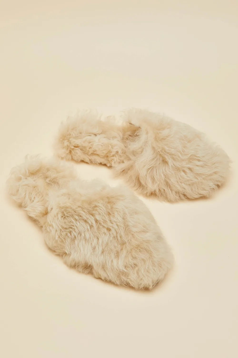 Shop Contessa Gaia Beige Slippersin Merino Wool Slippers