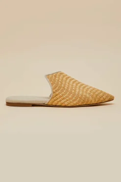 Hot Contessa Roscoe Beige Slippersin Raffia Slippers
