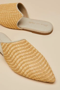 Hot Contessa Roscoe Beige Slippersin Raffia Slippers