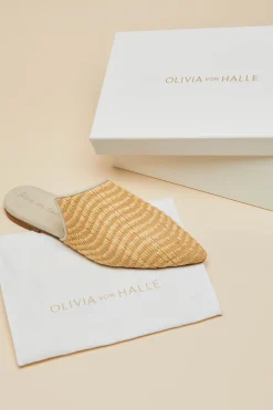 Hot Contessa Roscoe Beige Slippersin Raffia Slippers