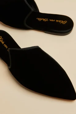 Sale Contessa Verona Black Slippersin Velvet Slippers