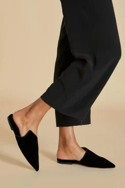 Sale Contessa Verona Black Slippersin Velvet Slippers