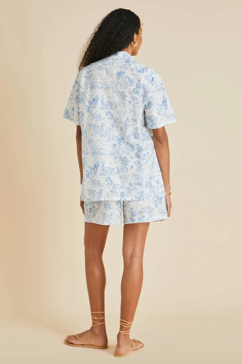 Outlet Emeli Eros Toile de Jouy Pajamasin Cotton-Silk Pajamas