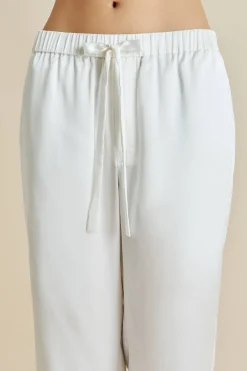 Sale Fifi White Pajamasin Silk Satin Pajamas