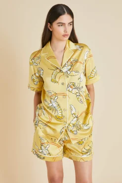 Sale Ingo Perseus Lobster Pajamasin Silk Satin Pajamas