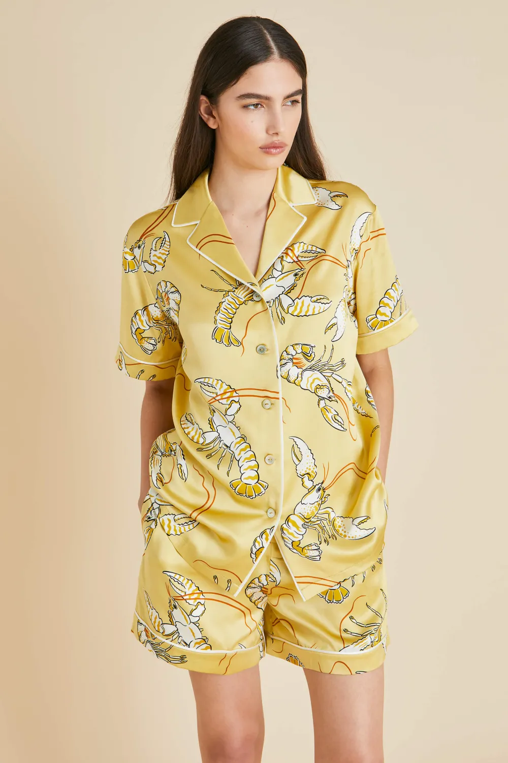 Sale Ingo Perseus Lobster Pajamasin Silk Satin Pajamas