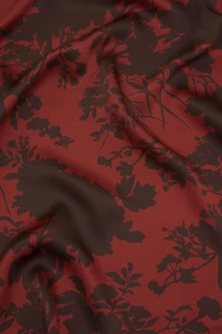 Best Issa Lalanne Burgundy Floral Slip Dressin Silk Satin Dresses