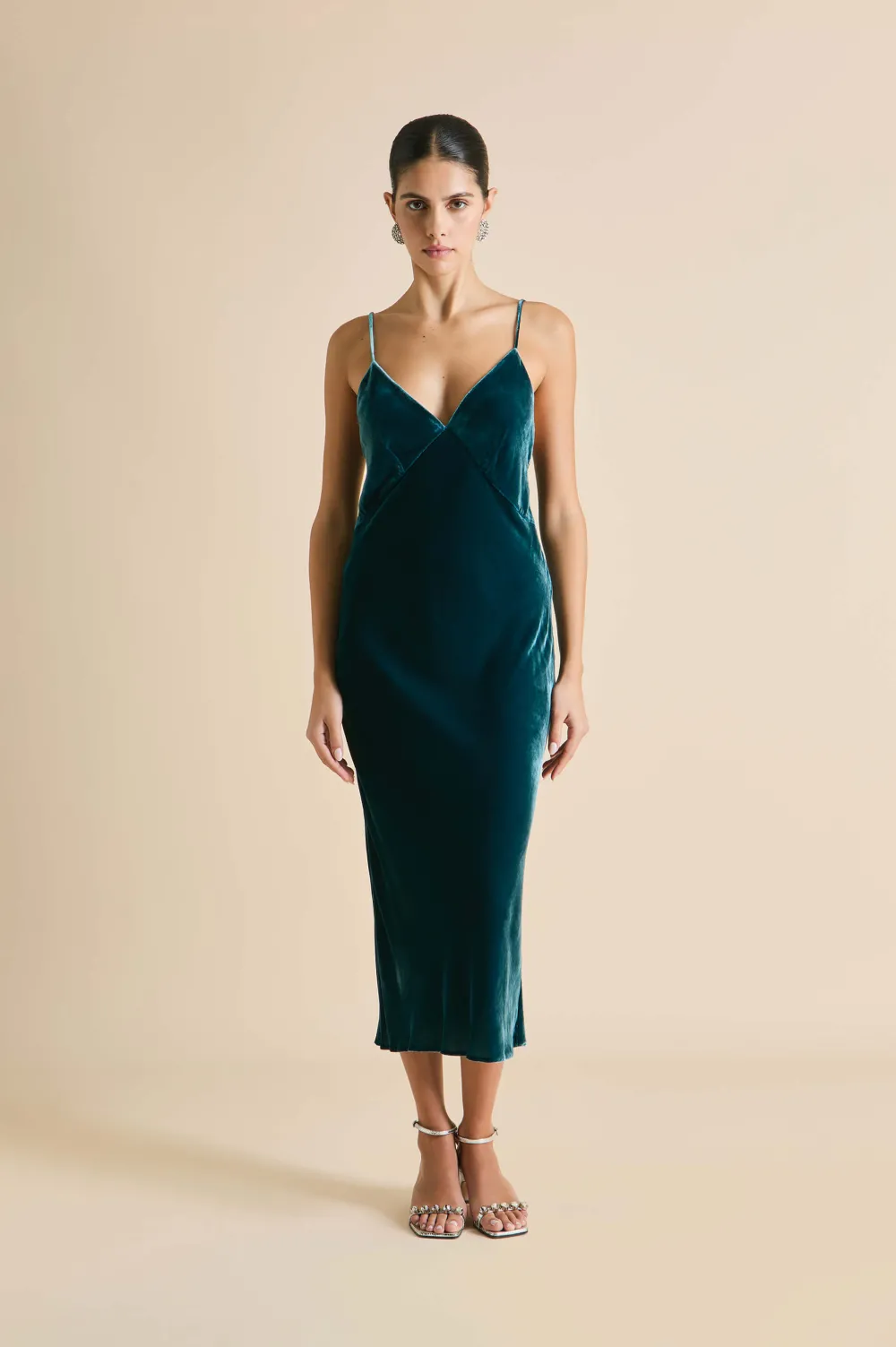 Cheap Issa Ocean Slip Dressin Silk Velvet Dresses