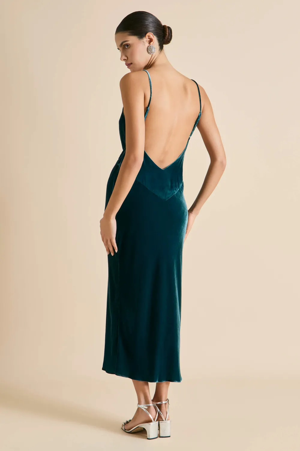 Cheap Issa Ocean Slip Dressin Silk Velvet Dresses